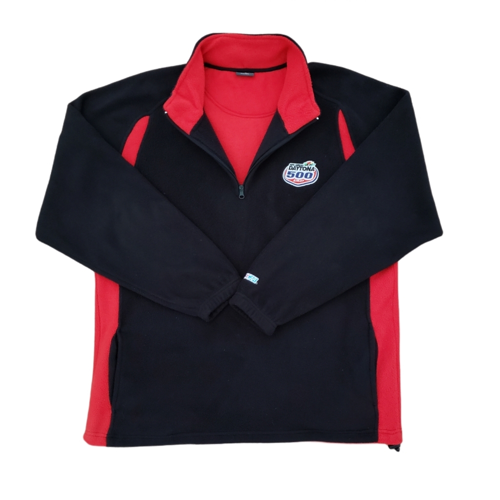 Nascar Daytona 500 Red and Black 1/4 Zip Fleece